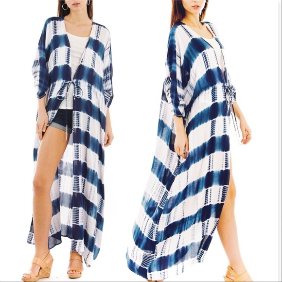 Tie-Dye Striped Kimono - Picture 3 of 5